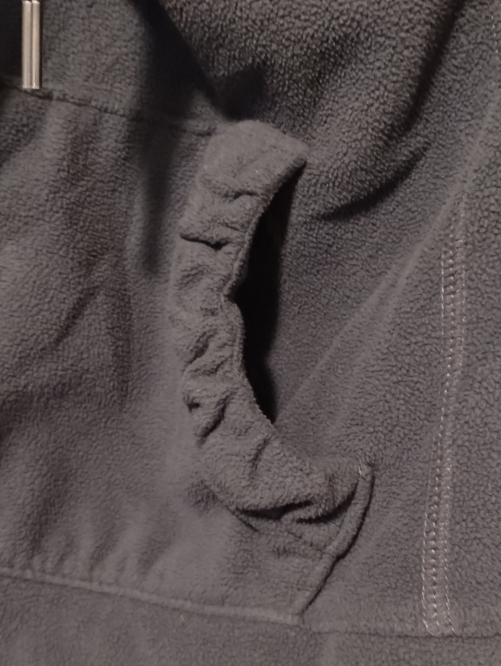 Old Navy Black Cowl-Neck Hoodie Micro Fleece with Drawcords - Picture 4 of 6